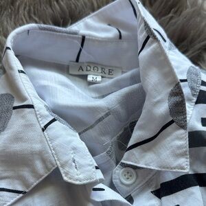 Adore Men's Monochrome Patterned Shirt